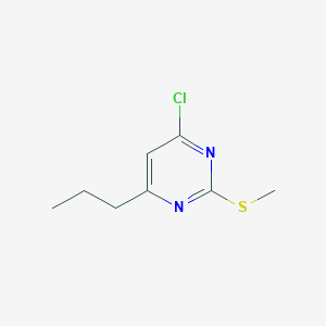 molecular formula C8H11ClN2S B8509821 4-Chloro-2-methylsulfanyl-6-propyl-pyrimidine 