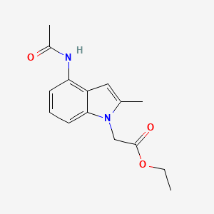 molecular formula C15H18N2O3 B8509842 Ethyl 2-(4-acetamido-2-methyl-1H-indol-1-yl)acetate 