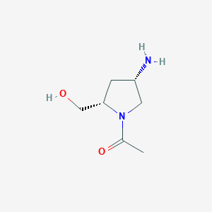 molecular formula C7H14N2O2 B8509847 1-((2S,4S)-4-Amino-2-(hydroxymethyl)pyrrolidin-1-yl)ethanone 