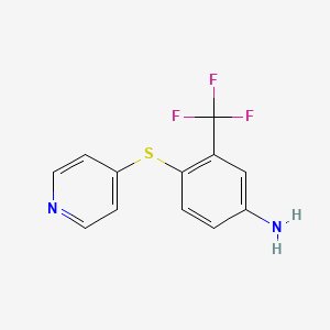 molecular formula C12H9F3N2S B8509879 3-(Trifluoromethyl)-4-(4-pyridinylthio)aniline 