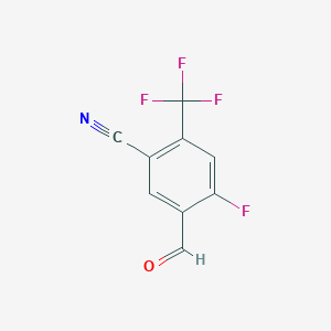 molecular formula C9H3F4NO B8509888 4-Fluoro-5-formyl-2-(trifluoromethyl)benzonitrile 