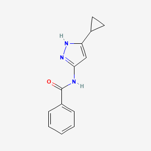molecular formula C13H13N3O B8509893 N-(5-Cyclopropyl-1H-pyrazol-3-YL)benzamide 