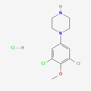 molecular formula C11H15Cl3N2O B8509957 1-(3,5-Dichloro-4-methoxyphenyl)piperazine hydrochloride 