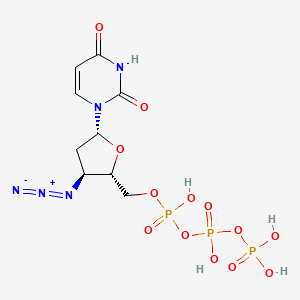 molecular formula C9H14N5O13P3 B8509966 Uridine 5'-(tetrahydrogen triphosphate), 3'-azido-2',3'-dideoxy- CAS No. 119388-79-3