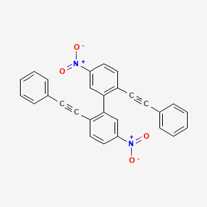molecular formula C28H16N2O4 B8510017 5,5'-Dinitro-2,2'-bis(phenylethynyl)-1,1'-biphenyl CAS No. 61837-22-7
