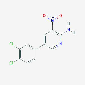molecular formula C11H7Cl2N3O2 B8510108 2-Amino-5-(3,4-dichlorphenyl)-3-nitropyridine 