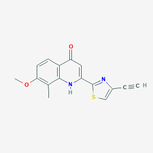 molecular formula C16H12N2O2S B8510133 7-Methoxy-8-methyl-2-(4-ethynyl-thiazol-2-yl)-quinolin-4-ol 