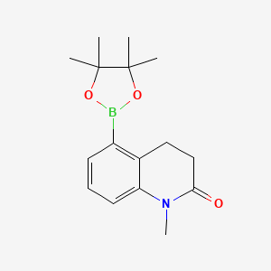 molecular formula C16H22BNO3 B8510147 1-methyl-5-(4,4,5,5-tetramethyl-1,3,2-dioxaborolan-2-yl)-3,4-dihydroquinolin-2(1H)-one 