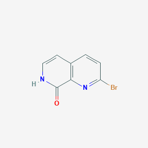 molecular formula C8H5BrN2O B8510202 2-Bromo-1,7-naphthyridin-8(7H)-one 