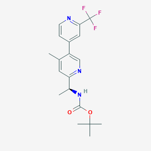 molecular formula C19H22F3N3O2 B8510296 tert-butyl (S)-(1-(4-methyl-2'-(trifluoromethyl)-[3,4'-bipyridin]-6-yl)ethyl)carbamate 