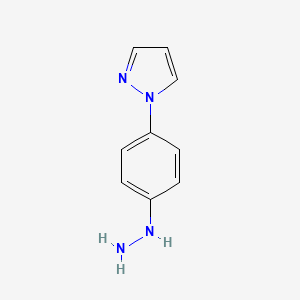 molecular formula C9H10N4 B8510387 1-(4-hydrazinylphenyl)-1H-pyrazole 