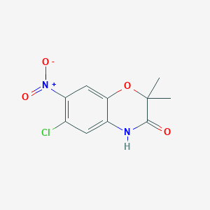 molecular formula C10H9ClN2O4 B8510401 6-Chloro-2,2-dimethyl-7-nitro-2H-benzo[b][1,4]oxazin-3(4H)-one 