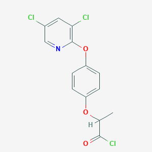 molecular formula C14H10Cl3NO3 B8510404 2-{4-[(3,5-Dichloropyridin-2-yl)oxy]phenoxy}propanoyl chloride CAS No. 60074-82-0