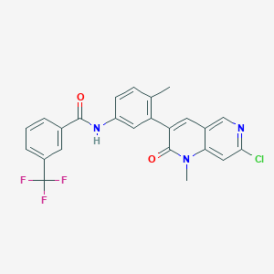 molecular formula C24H17ClF3N3O2 B8510433 Benzamide,n-[3-(7-chloro-1,2-dihydro-1-methyl-2-oxo-1,6-naphthyridin-3-yl)-4-methylphenyl]-3-(trifluoromethyl)- 