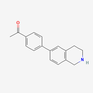 molecular formula C17H17NO B8510499 1-[4-(1,2,3,4-Tetrahydro-isoquinolin-6-yl)-phenyl]-ethanone 