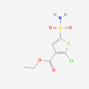 molecular formula C7H8ClNO4S2 B8510509 Ethyl 2-chloro-5-sulfamoylthiophene-3-carboxylate 