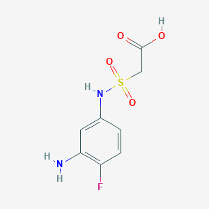 molecular formula C8H9FN2O4S B8510532 3-Amino-4-fluoroanilinosulfonyl acetic acid 