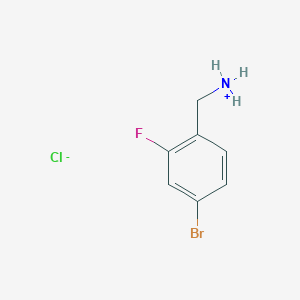 molecular formula C7H8BrClFN B8510540 (4-Bromo-2-fluorophenyl)methanaminium chloride 