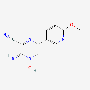 4-Hydroxy-3-imino-6-(6-methoxypyridin-3-yl)-3,4-dihydropyrazine-2-carbonitrile