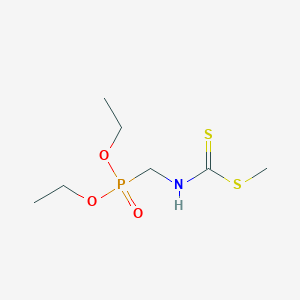 molecular formula C7H16NO3PS2 B8510676 Methyl 1-diethoxyphosphinylmethyldithiocarbamate CAS No. 67098-32-2