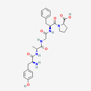 molecular formula C28H35N5O7 B8510677 L-Tyrosyl-D-alanylglycyl-L-phenylalanyl-L-proline CAS No. 64267-93-2