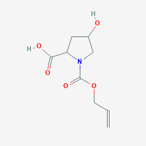 molecular formula C9H13NO5 B8510695 1-Allyloxycarbonyl-4-hydroxypyrrolidine-2-carboxylic acid 