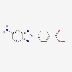 molecular formula C14H12N4O2 B8510753 2-(4-Methoxycarbonylphenyl)-5-aminobenztriazole 