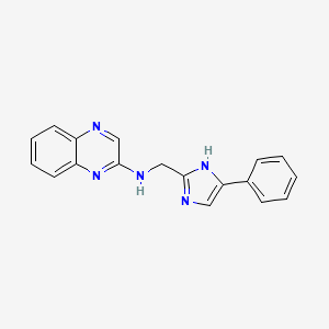 molecular formula C18H15N5 B8510772 N-((4-phenyl-1H-imidazol-2-yl)methyl)quinoxalin-2-amine 