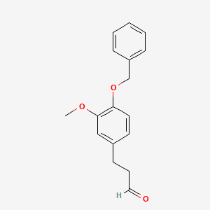 molecular formula C17H18O3 B8510823 3-(p-Benzyloxy-m-methoxyphenyl)propionaldehyde 