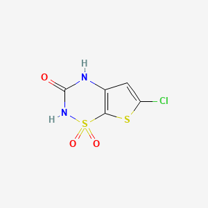molecular formula C5H3ClN2O3S2 B8510840 6-chloro-2,3-dihydro-3-oxo-4H-thieno[3,2-e]-1,2,4-thiadiazine 1,1-dioxide 