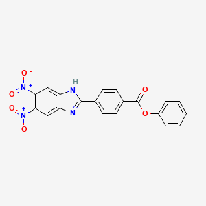 molecular formula C20H12N4O6 B8510943 Phenyl 4-(5,6-dinitro-1H-benzimidazol-2-yl)benzoate CAS No. 55953-60-1