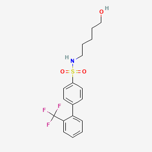 molecular formula C18H20F3NO3S B8510998 [1,1'-Biphenyl]-4-sulfonamide, N-(5-hydroxypentyl)-2'-(trifluoromethyl)- CAS No. 871113-95-0