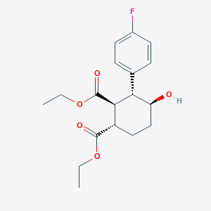 molecular formula C18H23FO5 B8511005 (1S,2S,3R,4S)-diethyl 3-(4-fluorophenyl)-4-hydroxycyclohexane-1,2-dicarboxylate 
