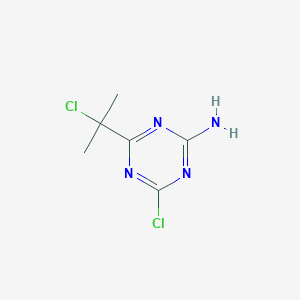 molecular formula C6H8Cl2N4 B8511012 2-Amino-4-chloro-6-(1-chloroisopropyl)-1,3,5-triazine 