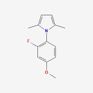 molecular formula C13H14FNO B8511015 1-(2-Fluoro-4-methoxyphenyl)-2,5-dimethyl-1H-pyrrole CAS No. 217314-31-3