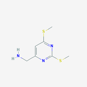 molecular formula C7H11N3S2 B8511079 6-Aminomethyl-2,4-bis(methylthio)pyrimidine 