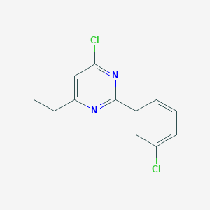molecular formula C12H10Cl2N2 B8511092 4-Chloro-2-(3-chlorophenyl)-6-ethylpyrimidine 