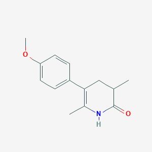 molecular formula C14H17NO2 B8511107 5-(4-Methoxyphenyl)-3,6-dimethyl-3,4-dihydropyridin-2(1H)-one CAS No. 89733-53-9