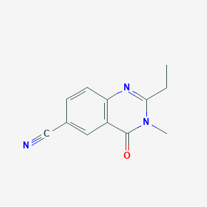 molecular formula C12H11N3O B8511149 2-Ethyl-3-methyl-4-oxo-3,4-dihydro-6-quinazolinecarbonitrile 