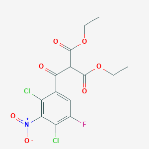 B8511214 Diethyl (2,4-dichloro-5-fluoro-3-nitrobenzoyl)propanedioate CAS No. 106809-16-9