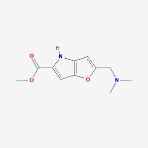 molecular formula C11H14N2O3 B8511222 methyl 2-[(dimethylamino)methyl]-4H-furo[3,2-b]pyrrole-5-carboxylate 