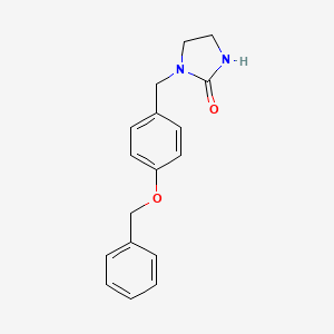 molecular formula C17H18N2O2 B8511297 1-{[4-(Benzyloxy)phenyl]methyl}imidazolidin-2-one CAS No. 59023-10-8