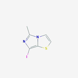 molecular formula C6H5IN2S B8511315 7-Iodo-5-methylimidazo[5,1-b]thiazole 