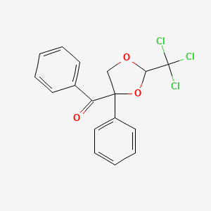 molecular formula C17H13Cl3O3 B8511328 Phenyl[4-phenyl-2-(trichloromethyl)-1,3-dioxolan-4-yl]methanone CAS No. 54951-53-0