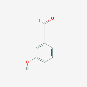 molecular formula C10H12O2 B8511381 2-(3-Hydroxyphenyl)-2-methylpropanal 