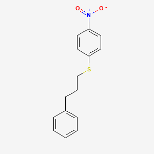 molecular formula C15H15NO2S B8511385 Benzene, 1-nitro-4-[(3-phenylpropyl)thio]- CAS No. 60091-81-8