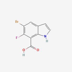 molecular formula C9H5BrFNO2 B8511456 5-bromo-6-fluoro-1H-indole-7-carboxylic acid 