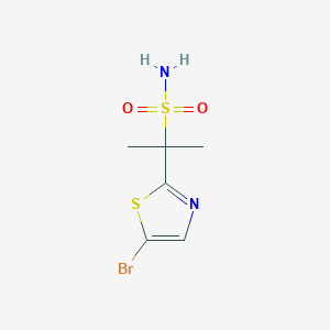 molecular formula C6H9BrN2O2S2 B8511603 2-(5-Bromo-1,3-thiazol-2-yl)propane-2-sulfonamide 