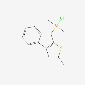 molecular formula C14H15ClSSi B8511725 chloro(dimethyl)(2-methyl-8H-indeno[2,1-b]thiophen-8-yl)silane CAS No. 475288-29-0