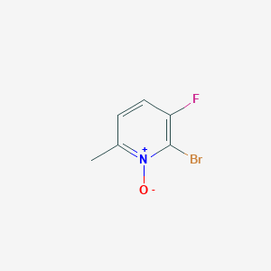 molecular formula C6H5BrFNO B8511760 2-Bromo-3-fluoro-6-methylpyridine 1-oxide 